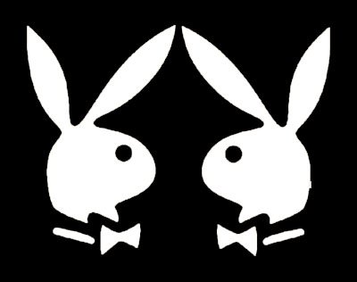 2-PLAYBOY BUNNIES L ans R Facing Vinyl Stickers/Decals