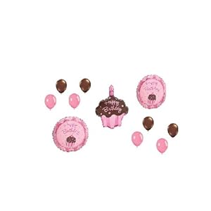 Pink & Brown Party Balloon Pkg