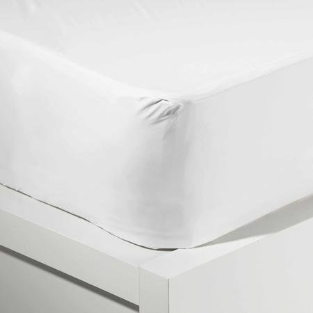 Mainstays Waterproof Fitted Vinyl Queen Mattress Protector, White