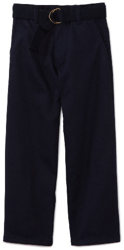 U.S. Polo Assn. School Uniform Boys' Flat Front Pant with Belt