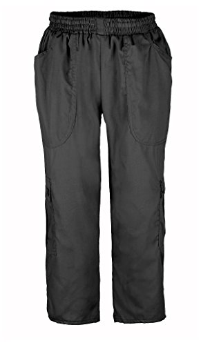 G Med Women's Elastic Waist Capri Scrub Pants With Side Pockets.