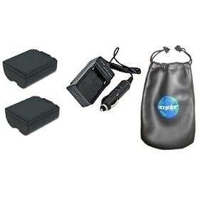ValuePack (2 Count): Digital Replacement Battery PLUS Mini Battery Travel Charger for Specific Digital Camera and Camcorder Models / Compatible with PANASONIC CGA-S006, CGA-S006A, CGA-S006E, CGR-S006 Charges with Intelligent Charge Technology - Includes Car Adapter, TWO Batteries and ONE Leatherette