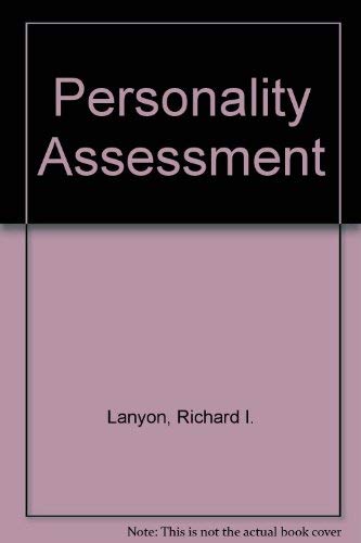 Personality Assessment by Richard I. Lanyon