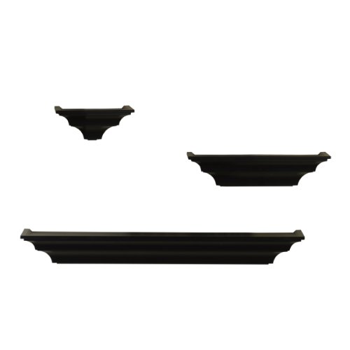 

Melannco Shelves (Solid Black, Set of 3)
