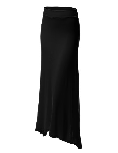 J.TOMSON Womens Basic Foldover Ankle Length Maxi Skirt
