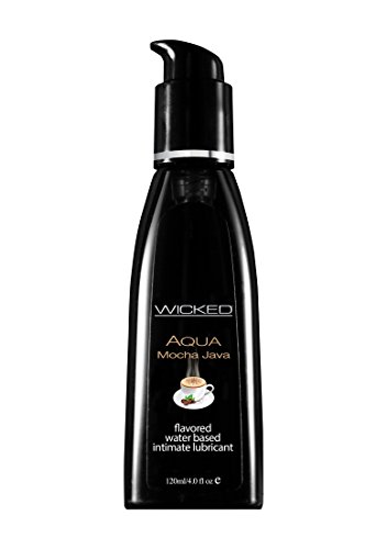 Wicked Sensual Care Wicked Aqua Flavored Water Based Lubricant, Mocha Java, 4 Ounce