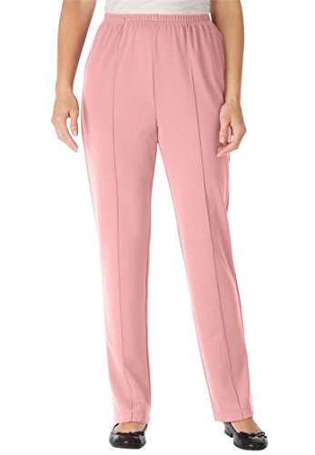 Only Necessities Women's Plus Size Pants In Wrinkle & Stain-Resistant Knit
