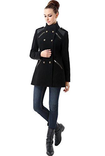 

Jessie G. Women's 'Charlie' Wool Blend Military Melton Pea Coat