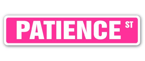 

PATIENCE Street Sign name kids childrens room door bedroom girls boys gift