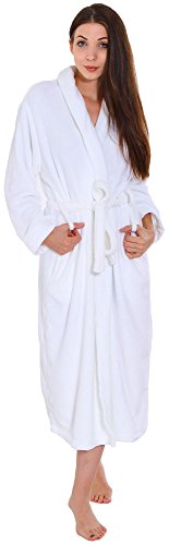 Simplicity Men / Women Luxurious Plush Kimono Bathrobe with Side Pockets