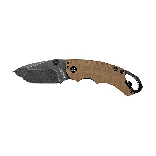 Kershaw 8750TTANBW Shuffle II Folding Knife with Tanto Blade and BlackWash Finish, Tan