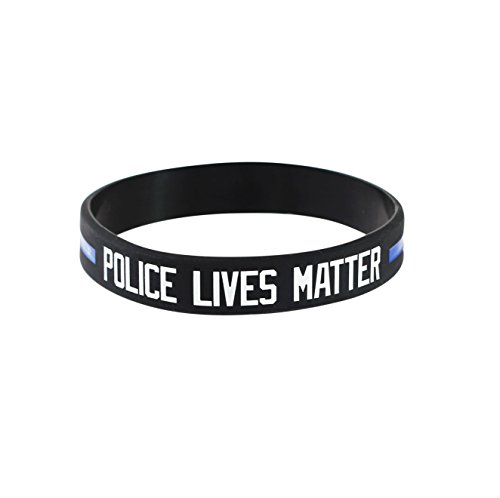 Thin Blue Line Police Officer Awareness Silicone Band 7.5