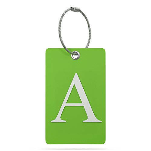 Luggage Tag Initial - Fully Bendable Tag w/ Stainless Steel Loop