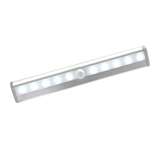 Lachesis Home Bright 10 LED Wireless Motion Senser Light Battery Powerd DIY Peel and Stick-on Tap Push Night Lights for Closet Cabinet Hallway Washroom Storage Sheds ( Pure White )