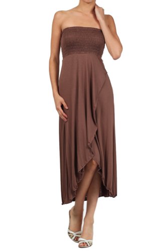 Modern Kiwi® Solid Versatile High Low Cover-Up Dress Skirt