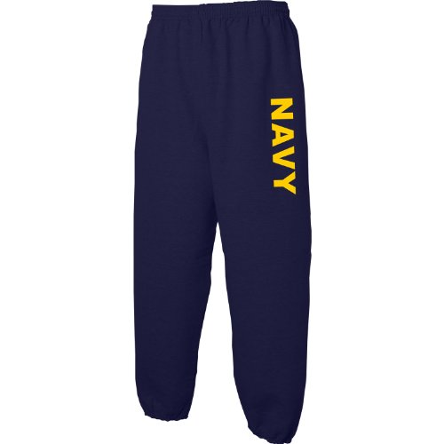 Navy NAVY Sweat Pants with gold print