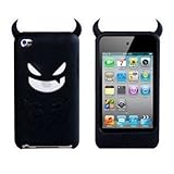 Devil Design Silicone Skin Case Cover for iPod Touch 4 - Black