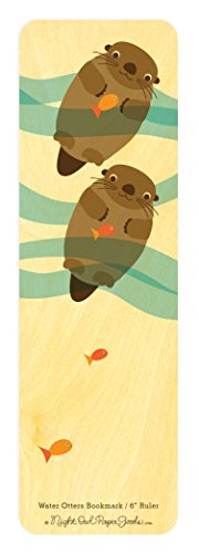 Algopix Similar Product 15 - Water Otters Wood BookmarkRuler by