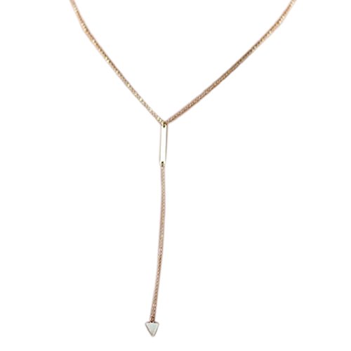 Meily(TM) Women Bohemia Simple Little Triangular Tassels Chian Bar Alloy Necklace