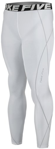 New 016 Skin Tights Compression Leggings Base Layer White Running Pants Mens