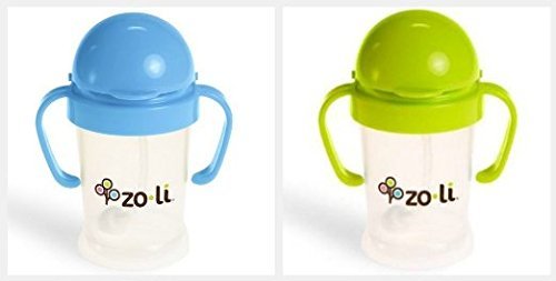 ZoLi BOT 2 Pack Sippy Cup (Blue, Green)