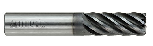

CGC Tools GMHT38R7030 Gorilla Baboon GMS2 Coated Ultra-High Performance End Mill, Radius End, 7 Flute, 3/8" Diameter, 7/8" LOC, 2-1/2" OAL, 0.030" Radius