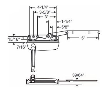 

Casement Window Operator, Left Hand, Dyad, Bronze