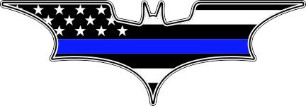 Batman Dark Knight Reflective US Flag with Blue Line Decal 6