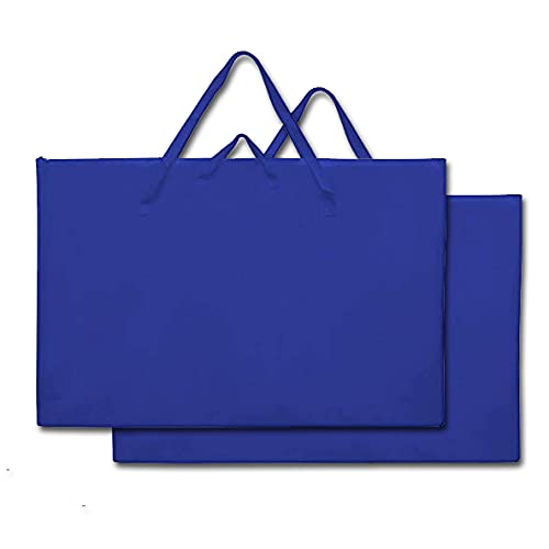 ZKOO 24 x 36 Inch Art Portfolio Bag, Large Size Art Case Lightweight Waterproof Poster Board Storage Case, Artist Portfolio Tote for Artwork, Poster, Sketch Drawing, Canvas (Blue, 2 Pack)