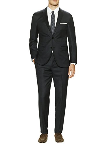 Gino Valentino Men's Two Button Jacket 2 Piece Modern Fit Birdseye Suit