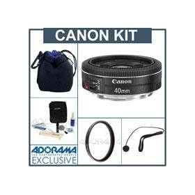 Canon EF 40mm f/2.8 STM Pancake Lens - USA Warranty - Bundle - with Pro Optic 52mm MC UV Filter, Lens Cap Leash, Professional Lens Cleaning Kit, Lens Pouch