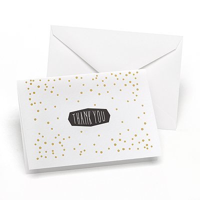 

Hortense B. Hewitt 35211 50 Count Foil Polka Dot Thank You Cards, Gold