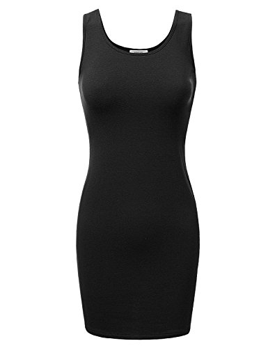LA BASIC Womens Sexy Scoop Neck Body-con Mini Dress - Made In U.S.A
