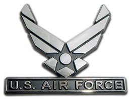 Air Force Wings Seal Chrome Automobile Emblem