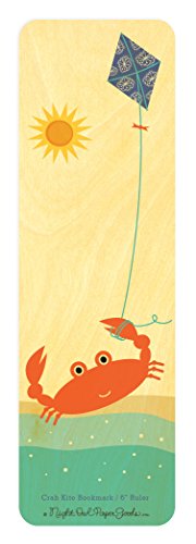 Algopix Similar Product 12 - Crab Kite Wood BookmarkRuler by Night
