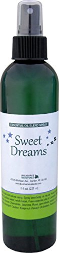 Sweet Dreams Sleep Essential Oil Blend Aromatherapy Spray for Sleep with Gem Elixirs & Flower Essences & with essential plant oils of Nutmeg, Jasmine, Lavender, Rose, Roman Chamomile, Vanilla 8 Fl. Oz / 227 ml. Reiki Charged with Quartz Crystal