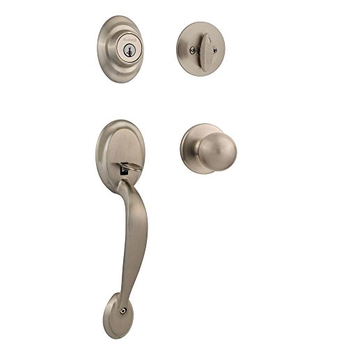 

Kwikset - Dakota Single Cylinder Satin Nickel Handle Set with Polo Knob Featuring SmartKey