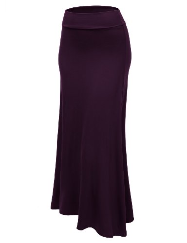Stanzino Women's Solid High Waist Long Skirt