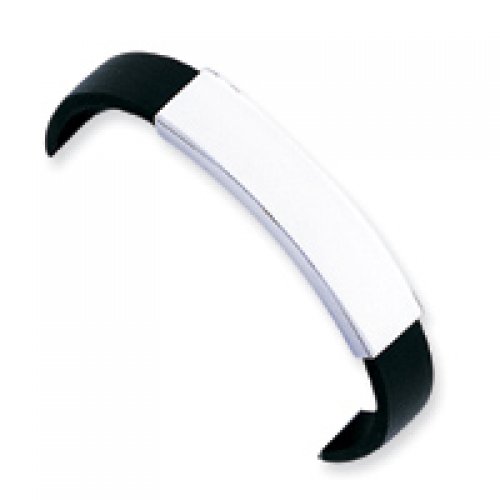 Algopix Similar Product 2 - Sterling Silver 8 Inch ID Black Rubber