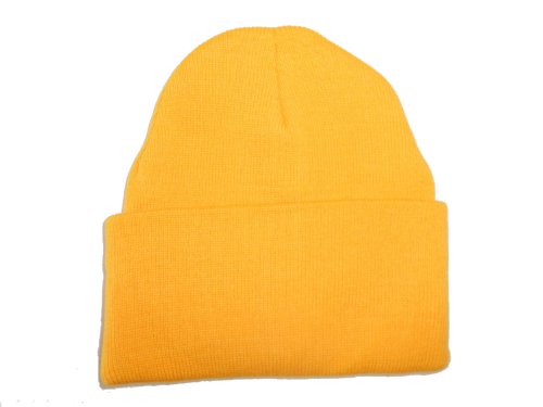 Yellow-Gold Long Beanie / Knit Ski Hat / Warm In Winter!
