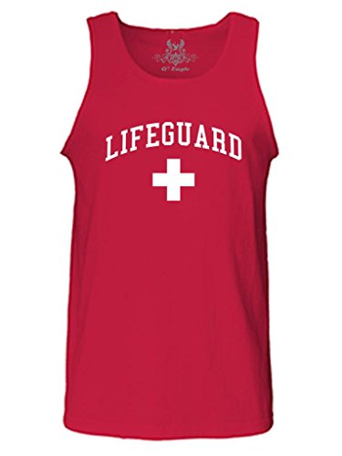 Gs-eagle Men's M101TT PRINTED LIFEGUARD GRAPHIC COTTON Tank Top