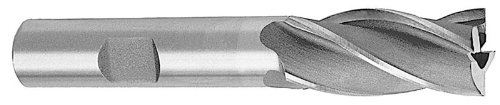 

Drill America DWCF Series High-Speed Steel End Mill, Polished Finish, 4 Flute, Square End, 9/16" Cutting Length, 7/32" Cutting Diameter, 2-1/2" Length, 3/8" Shank (Pack of 1)