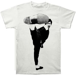 Bruce Lee Men's Side Kick Subway T-shirt White