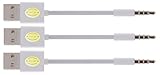 TOP Quality USB Charger SYNC Data Cable for Apple iPod Shuffle 3rd 4th 5th Generation-3PCS (white.white.white)