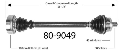 

Empi 80-9049 CV Joint Half-Shaft Assembly