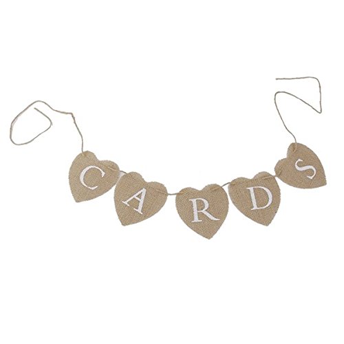 Tinksky CARDS Bunting Banner Rustic Party Supplies