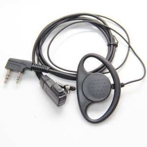 Bigstone D Shape Earpiece Headset PTT for Kenwood Puxing Wouxun Baofeng Two Way Radio Walkie Talkie 2pin