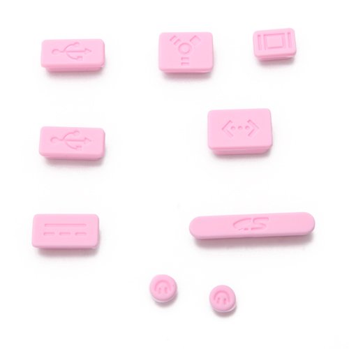 HDE 9-piece MacBook Pro/Air Anti-Dust Silicone Rubber Port Plugs (Hot Pink)