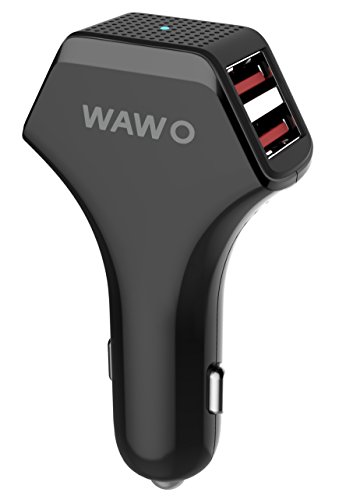 Car Charger - WAWO 10A / 50W High Power 4 Port Smart USB Car Charger - Black