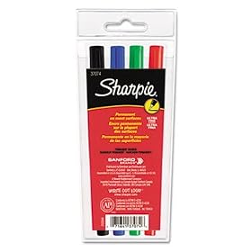 Sharpie Products - Sharpie - Permanent Markers, Ultra Fine Point, Assorted, 4/Set - Sold As 1 Set - Extra precise, 0.2mm narrowed tip for extreme control and accuracy. - Permanent on most surfaces. - Quick-drying ink is waterproof, smearproof and fade-res